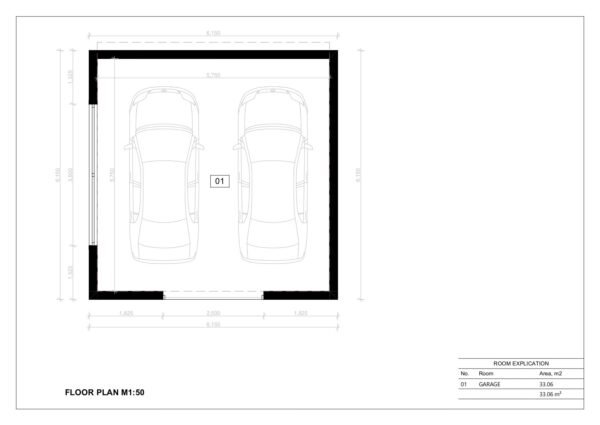 Eristetty Autotalli Dalton, 33 m²