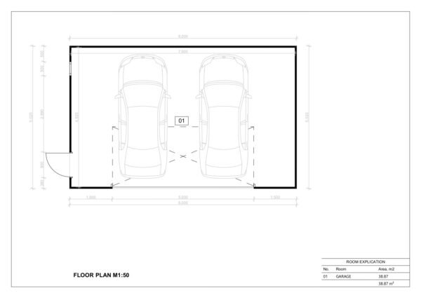 Moderni Autotalli Tregarne, 38 m²