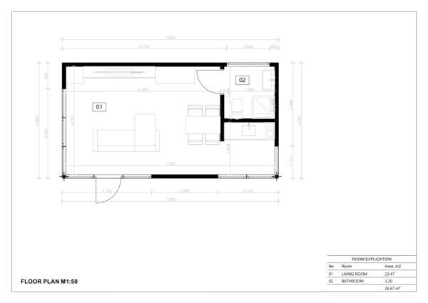 Eristetty Kesämökki Lübeck, 30 m²