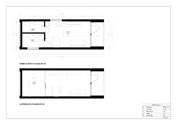 Eristetty Vierasmaja Cronus, 35 m²